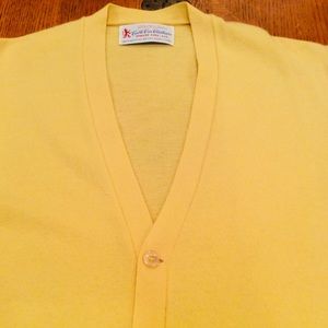 Made in Scotland 100% WOOL CARDIGAN SZ. L YELLOW